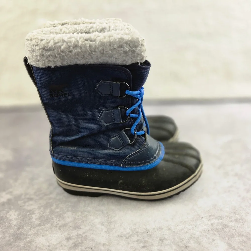 Sorel Kids Yoot Pac Nylon Waterproof Snow Boots Blue Black NY1962-465 Size 3